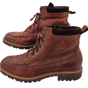 Mens Cole Haan leather boots size 11.5 medium light brown